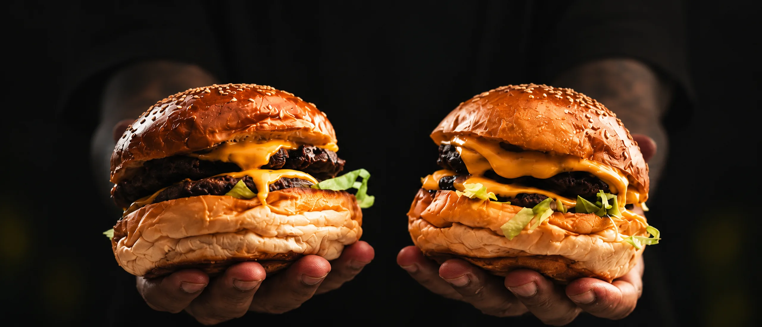 Smash Burger mit Kruste, frisch von der Platte